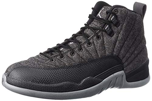 Jordan Big Kids Air 12 Retro Premium (GS) (Dark Grey/Metallic Silver-Black) Size 5.0