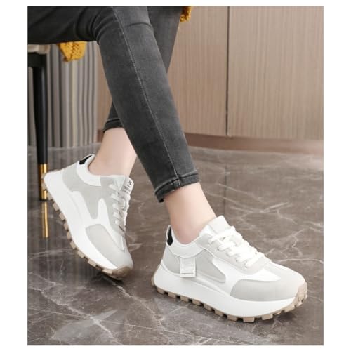Chunky Heel Platform Sneakers Color Block Soft Trendy Anti-Slip Chunky Shoes Durable Wide Tennis Casual Running Athletic Walking Dress2