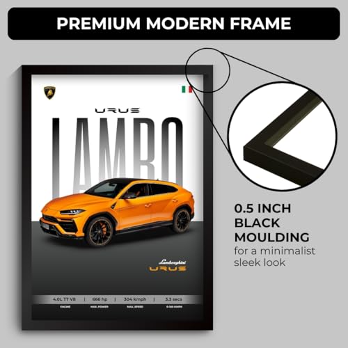 Image of Funk You Store Lamborghini Urus Poster | Framed Lamborghini A4 Sized (31 x 23 cm) | Car Posters for Wall, Gift for Boys, Supercar Frames | Car Poster (F 065)