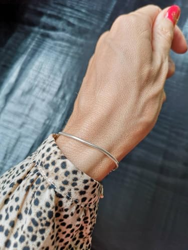 Charm Bracelets for Women, 925 Sterling Silver Plated/14k Gold Bracelet 3mm Dainty Snake Chain Bracelet Men Non Tarnish Jewelry Gifts for Her2