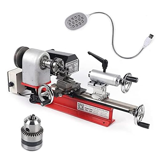 Meiney Mini Lathe DIY Mini Desktop Lathe Variable Speed Lathe Tool Kit DIY Instrument 4 Jaw Chuck for Home Laboratory Machining Metal Wooden Materials Irregular Parts 400W Power