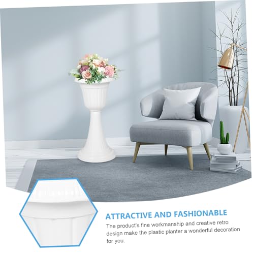 Vaso a colonna romana Detive Blumentopf anfora per balcone giardino matrimonio vaso di fiori in plastica bianca Slish Blumensäule per decorazione veranda