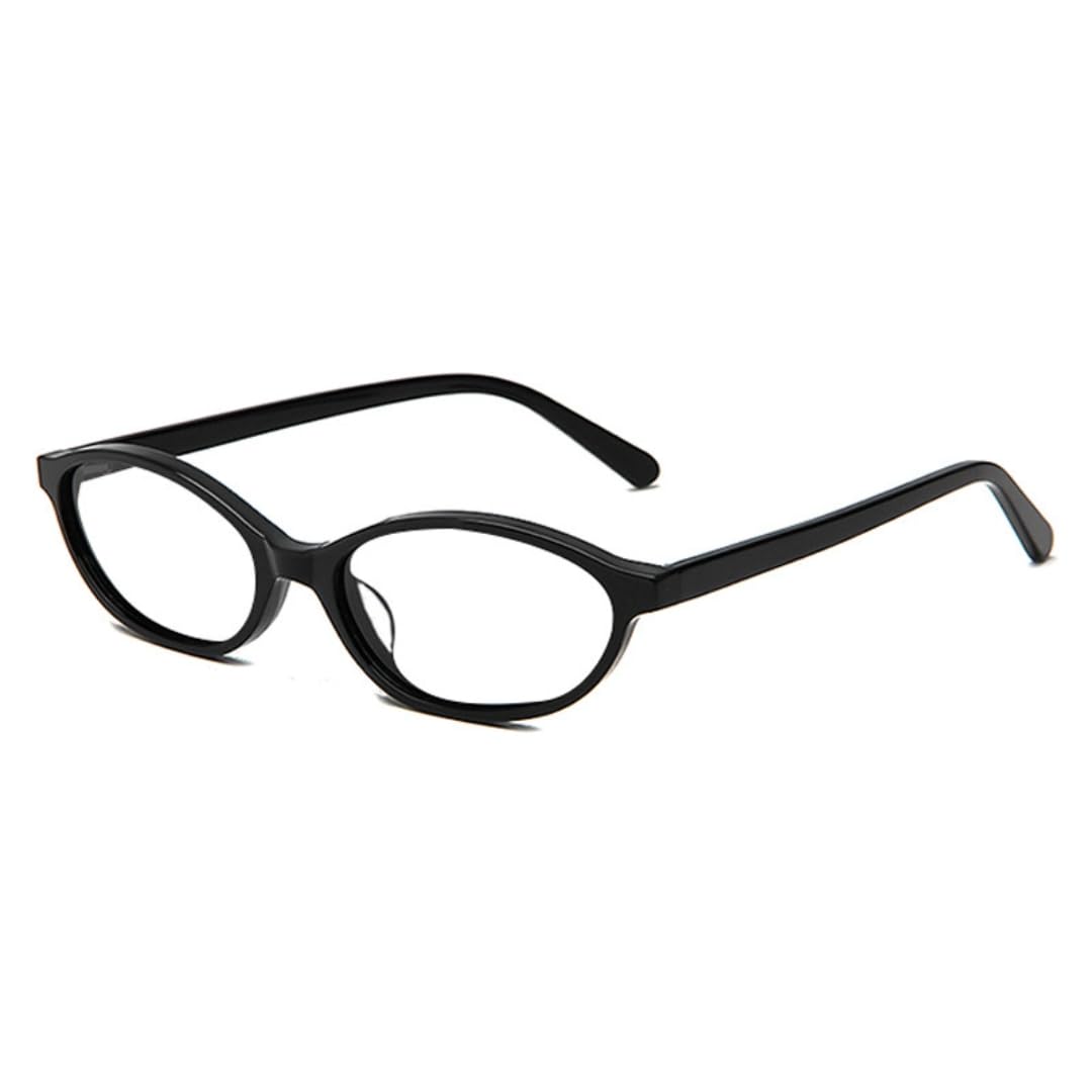 Occhiali da sole ovali in acetato con montatura a occhi di gatto in stile retrò