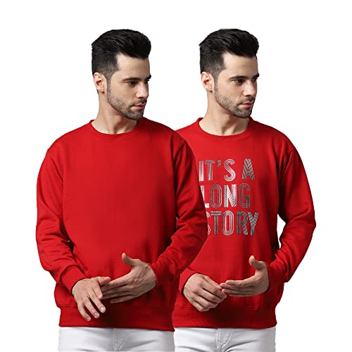 Image of Mack Jonney Fleece Round Neck Printed Sweatshirt for Men (Pack of 2)-SW RRN MRN 44 MRN 02-P