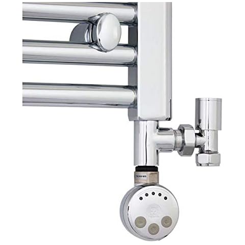 Electric Heating Elements Chrome MEG Thermostatic Dual Fuel Kit For Heated Towel Rail Radiator (400Watt Kit) Cover
