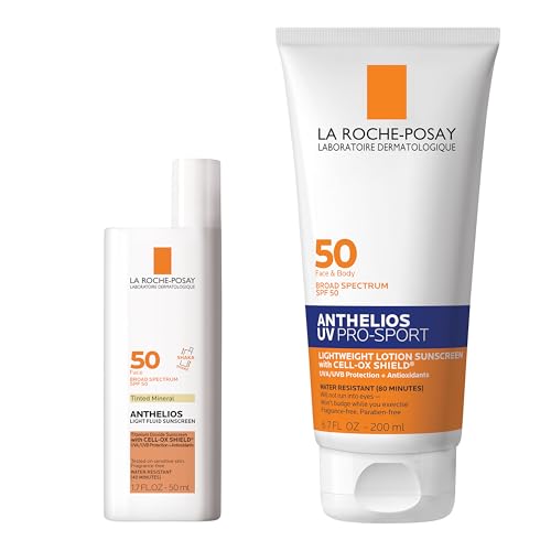 Image of Bundle of La Roche-Posay Anthelios Tinted Sunscreen SPF 40+, Broad Spectrum SPF Zinc Oxide + La Roche Posay Anthelios UV Pro-Sport Sunscreen SPF 50, Daily use for Body & Face