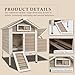 Ketive Chicken Coop Chicken House Outdoor with Removable Trays, Wooden Rabbit Hutch Poultry Cage with Nesting Box, Indoor Hen House Chicken Cage with Ramp for Garden Backyard (32