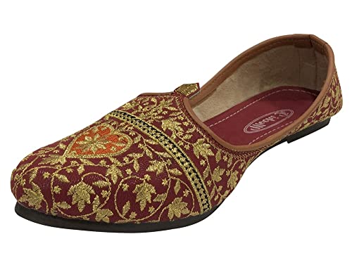 Step n Style Bridal Shoes for Men Khussa Shoes Ethnic Shoes Punjabi Juttis Handmade Shoes Indian Shoes Red