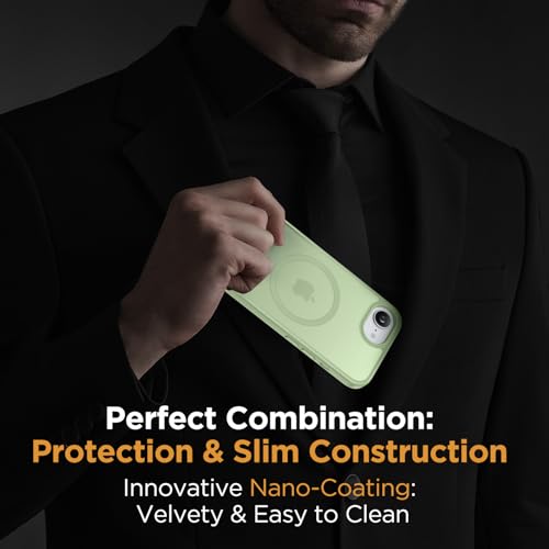 Image of Miracase for iPhone 16e case & iPhone 17e Case for MagSafe [with 2x9H+ Screen Protectors] TOP Military-Grade Protection Shockproof with Velvet Touch for iPhone 16e /17e Phone Case 6.1 inch, Light Green