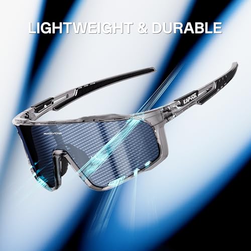 Image of KAPVOE 3 Lens & Polarized Cycling Sunglasses Men Women MTB Running K76 | 3-lens and polarized sports eyewear for men and women, designed for cycling, MTB, running and fishing