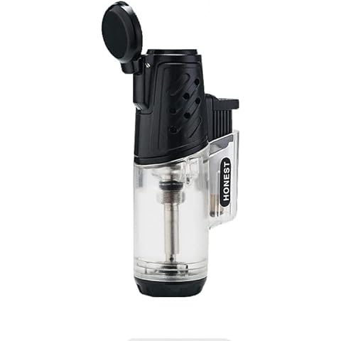 Navpeak Jet Lighter Windproof Turbo Strong Flame Gas Butane Refillable Torch Lighter with Butane Window Gadgets for Men & Women (Butane not Included) (Clear) Cover