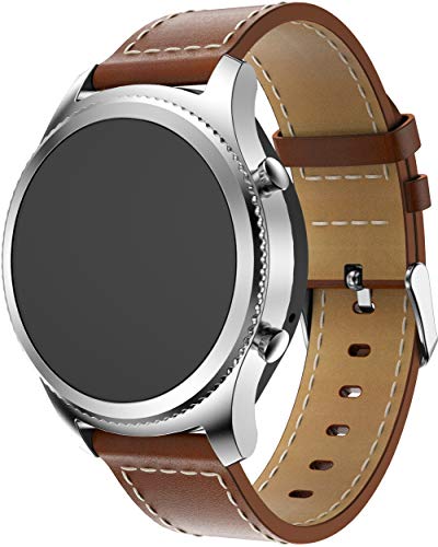Genuinos Correas de Reloj Compatible con Garmin Vivomove Style/Vivomove Luxe (42MM) / Forerunner 158 / Forerunner 55, Cuero de Liberación Rápida Correa de Reloj (20mm, Pattern 2) Cover