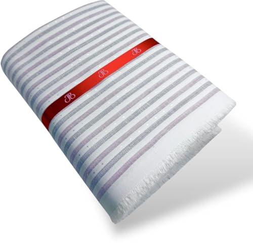 Image of JHABAK'S Unstitched Striped Shirt Fabric for Men - Cotton Linen Blend Lining Material - Shirt and Kurta Piece Cloth