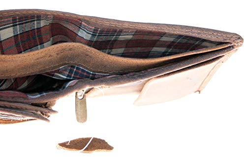 Men's Brown Natural Durable Genuine Leather Wallet with RFID (Data Protection) - Image 6