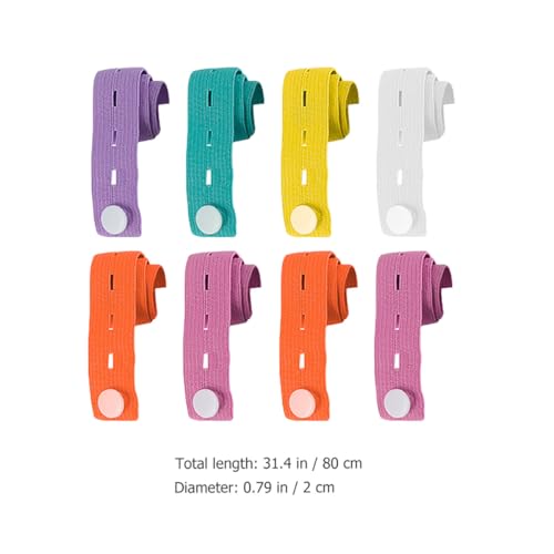 DECORNIJIA 8 Piezas Correas Ajustables para Organizar Ropa con Diseño Elástico y Botones para Doblar y Enrollar Prendas como Camisetas Pantalones Calcetines y Cortinas Color Color Aleatorio