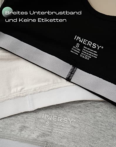 INNERSY Bustier Mädchen Baumwolle Sport BH ohne Bügel Bralette Kinder bis Teenager 6-16 Jahre 3 Pack – Bild 6