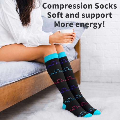 Image of COOLOVER Copper Compression Socks for Women and Men(6 Pairs)-Best Support for Running, Athletic, Travel