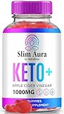 Slim Aura Keto ACV Gummies, Official Slim Aura Keto Gummies for Weight Loss, Natural Keto Plus Apple Cider Vinegar Gummy, Premium Keto+ACV Formula, SlimAura ACV Keto Gomitas (60 Gummies)