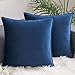 AHAHA Confezione da 2 Federe Cuscini Divano Copricuscini Decorativi Federe in Velluto per Camera da Letto Casa e Auto 50X50cm Blu Scuro