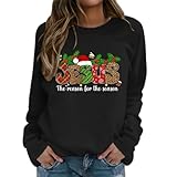 Generisch Damen Sweatshirt ohne Langarm Rundhalsausschnitt weich warm Freizeit Urlaub festlich sportlich bequem (Black, S)
