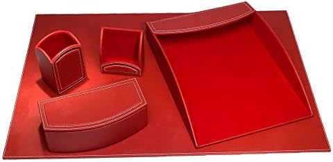 5 Piece Leatherette Desk Set