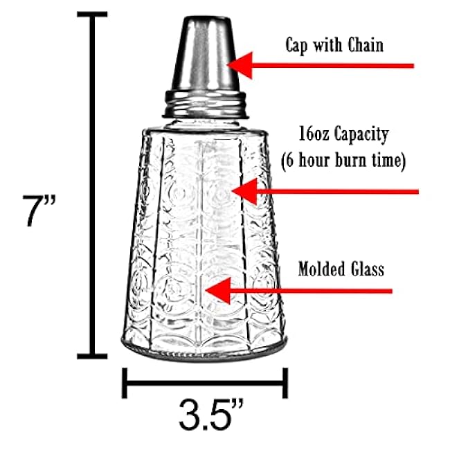 Seraphic Citronella Table Top Torches for Outdoor Patio, 16oz Decorative Glass Torch Citronella Candles for Outside Deck, Garden, Parties, Set of 3, Amber