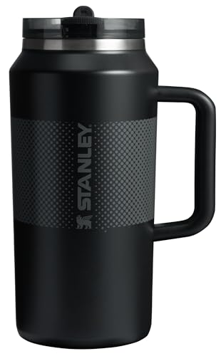 Image of STANLEY Quencher ProTour Flip Straw Tumbler with Leakproof Lid 64 oz | Built-In Straw and Handle | Large Capacity for Travel & Sports | Insulated Stainless Steel Cup | BPA-Free | Black Fade