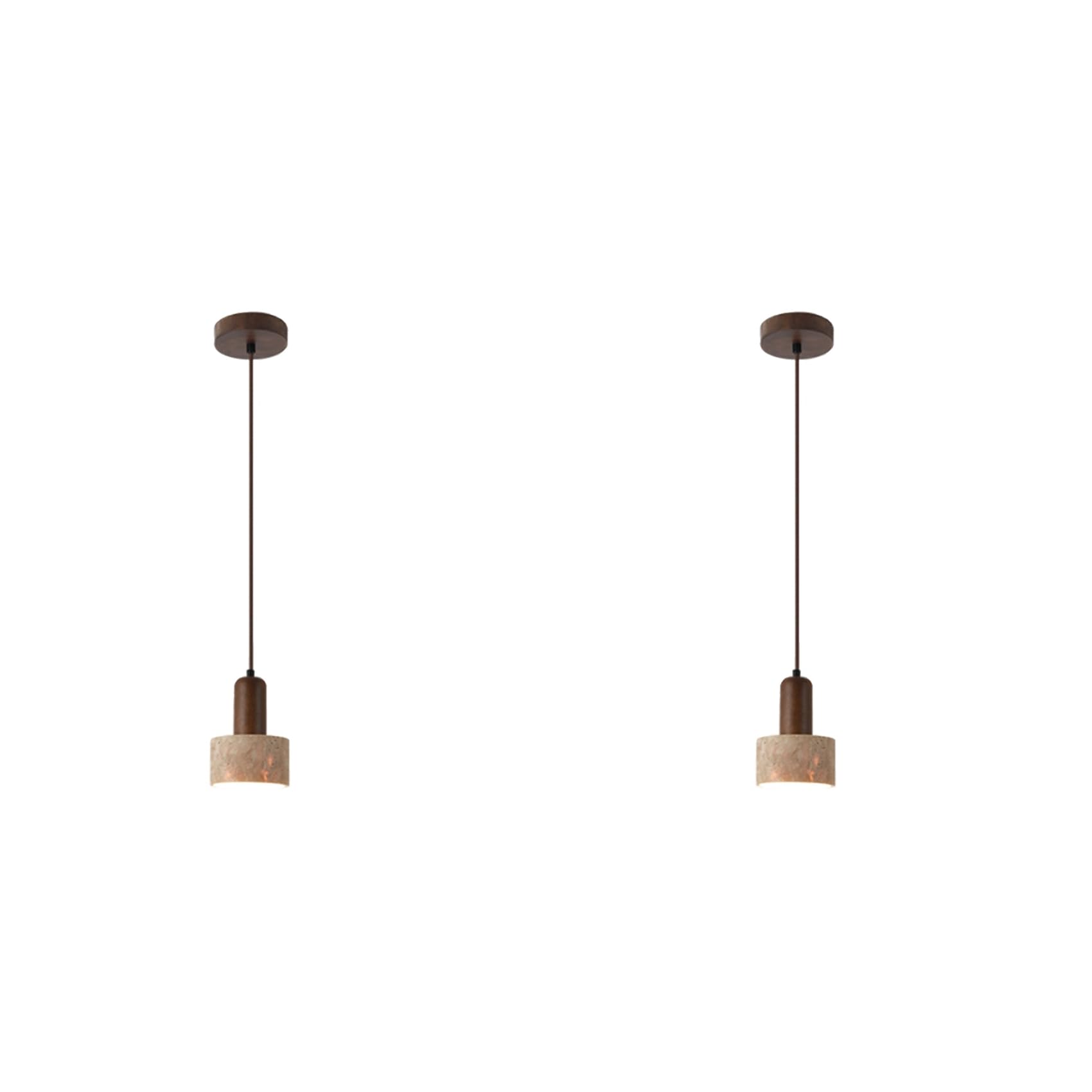 Hndhbfgrt 2X Yellow Travertine Pendant Light 110-240V Japanese Wabi Sabi Style Nordic Pendant Lamp Ideal for Bedside, Restaurant