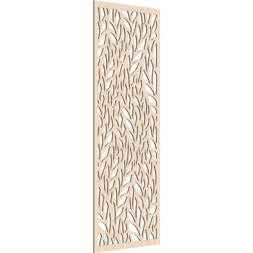 Image of Ortonville Decorative Pierced Fretwork Wood Wall Panels, 25 3 /8 inchW x 64 3 /8 inchH x 1 /4 inchT, Red Oak