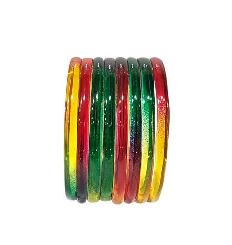 Image of Colorful Jelly Bangles Set of 8 - Transparent Candy Color Stackable Bracelets, Lightweight Fashion Accessories for Women & Girls