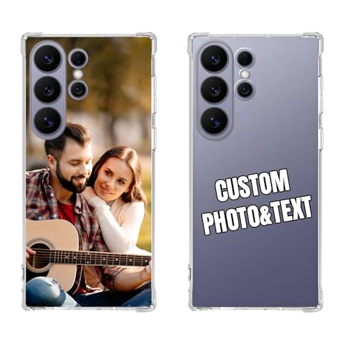 Cover Personalizzata per Samsung Galaxy S26 Ultra con Foto e Nome, Custodia Trasparente TPU Antiurto, Morbida Ultra Sottile Anti Ingiallimento, Protezione Fotocamera e Paracolpi, Idea Regalo