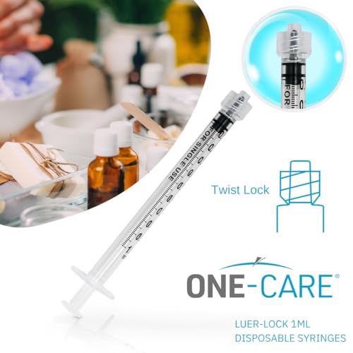 Image of ONE-CARE 1ml /cc Luer Lock Syringe, 100 /bx Blister-Packed | Safe Backstop, Precise Dosing, Accurate Graduation, High-Transparency Barrel, Silicone-Lubricated Plunger