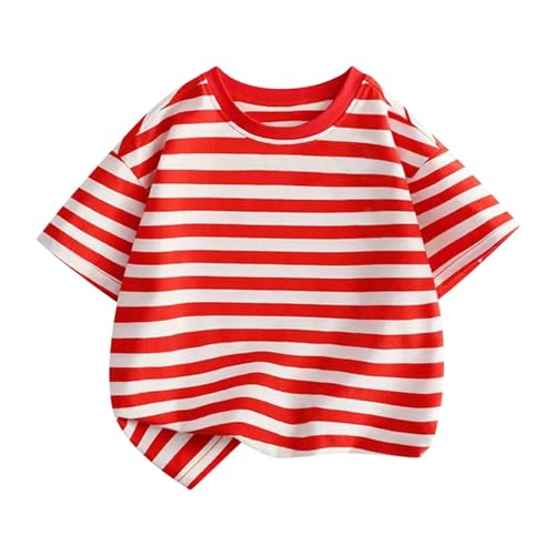 Boys Girls Striped Shirt Short Sleeve T-Shirts Toddler Summer Stripe Tee Top Kids Casual Crew Neck T Shirt Blouse