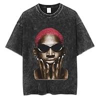 Generico Denn.is Rodman Maglietta da Coppia Stile College, Maniche Corte, Unisex, Ampia E Stampata, con Spalle Scese (1 XL)