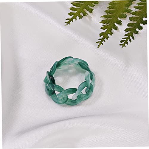 6 Stück Ring Kette aus Kunstharz Ring Schildkröte Schmuck Frauen Ring Acryl Ringe für Damen Große Ringe aus Kunstharz Sommer verpassen die Kette kalter Wind, 3.5x0.8cm, Kunstharz,
