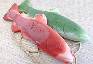 Pack of 2 Trout Soap on a Rope, Red Trout, Green Trout, Funny Stocking Stuffers for Men, Funny Soap, Fishing Gifts, Gifts for Him, Gifts for Dad, Gifts for Her, Funny Gifts for Kids
