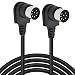 Produktbild HUHANGGod Dual 90Degree Winkel Großer 8-Pin Din Stecker zum männlichen Lautsprecher Audio Kabel, 2 X 90Degree Din 8-Pin Verlängerungskabel für Bang und Olufsen B&O PowerLink BeoLab (5 Meter)