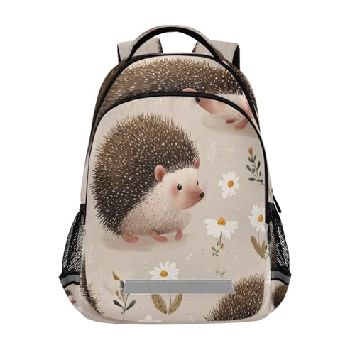 Dussdil Cute Animals Hedgehog (8) Kids Backpack School Backpacks for Boys Girls, 16 Inch Casual Book Bag Daypack Back Pack Double Zipper Travel Bags