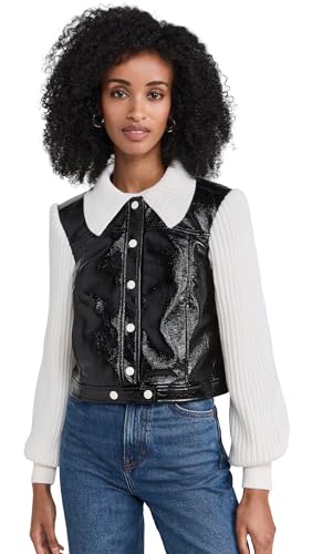 Amazon.com: Cinq a Sept Women's Knit Sleeve Ciara Jacket, Black