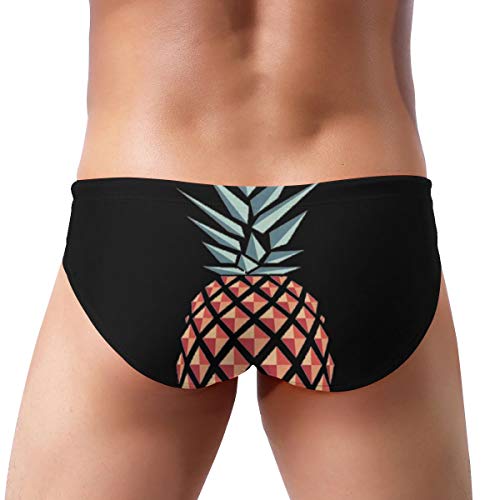 Qinweilu Men's Swimwear Briefs Swim Trunk Fruit Pineapple Triangle Thong Bikini Drawstring Swimsuit #TOP3