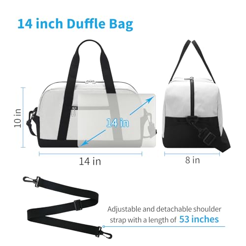 Image of Apenze Small Gym Bag 14 inch lightweight Carry On Mini Duffel Bag for Travel Sport - Beige