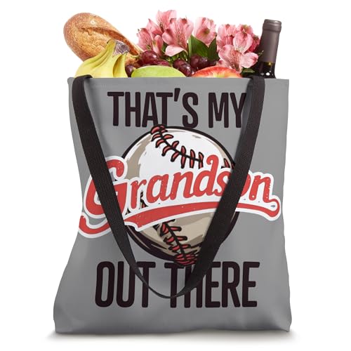 Bolso tote 'That's My Grandson Out There' para abuelos y abuelas fanáticos del béisbol miniatura 4