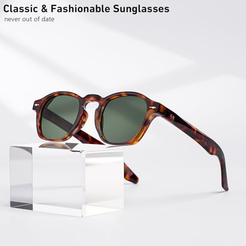 Image of Gleyemor Fashion Sunglasses for Men Women Tortoise Shell Sunglasses Trendy Unisex Style UV400 Protection Shades