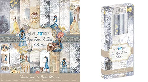 Papers For You Kit 2 Colecciones Once Upon A Time (Kit 4 Leather Paper + 12 Papeles Scrap doble cara)