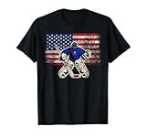 Vintage Ice Hockey Goalie USA Flag Gift For Goalie T-Shirt