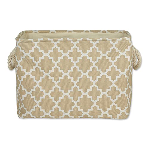 DII-Polyester-Container-with-Handles-Lattice-Storage-Bin-Medium-Vintage-Linen DII Polyester Container with Handles Lattice Storage Bin Medium Vintage Linen