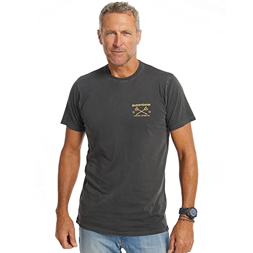 BUDDYSWIM T-shirt à manches courtes 100% coton pour hommes. Coton Supersoft 150gr, col rond et coupe ajustée Cover