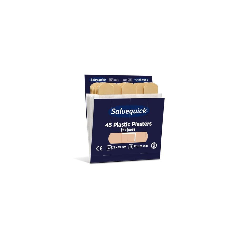 SALVEQUICK wasserabweisende Pflaster zu Pflasterspender Inhalt: 6 x 45 Stück