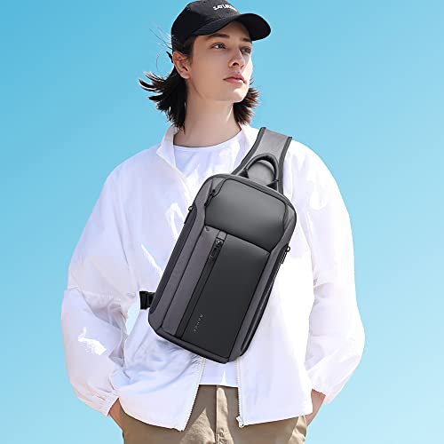 Image of BANGE Sling Bag, Waterproof Men's Chest Bag Shoulder bags Crossbody Sling Backpack for Men, 7566grey