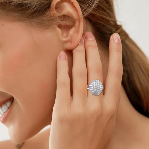 Moissanite Engagement Ring, Heart Solitaire Ring, Sterling Silver Radiant Cut Created Diamond Promise Ring in Heart/Pear/Princess/Round Shape, Size 6-104